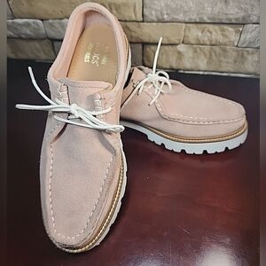 G.H. Bass Originals Lug Sole Moc Shoes-Wallace Suede Rosewood Loafer Woman's Sz9